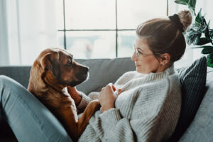 emotions are contagious - woman with dog