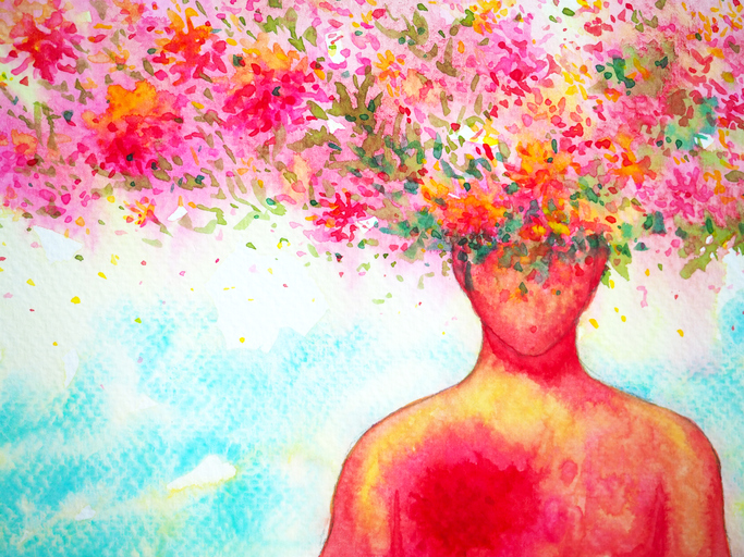Illustration of sending love vibrations outward!